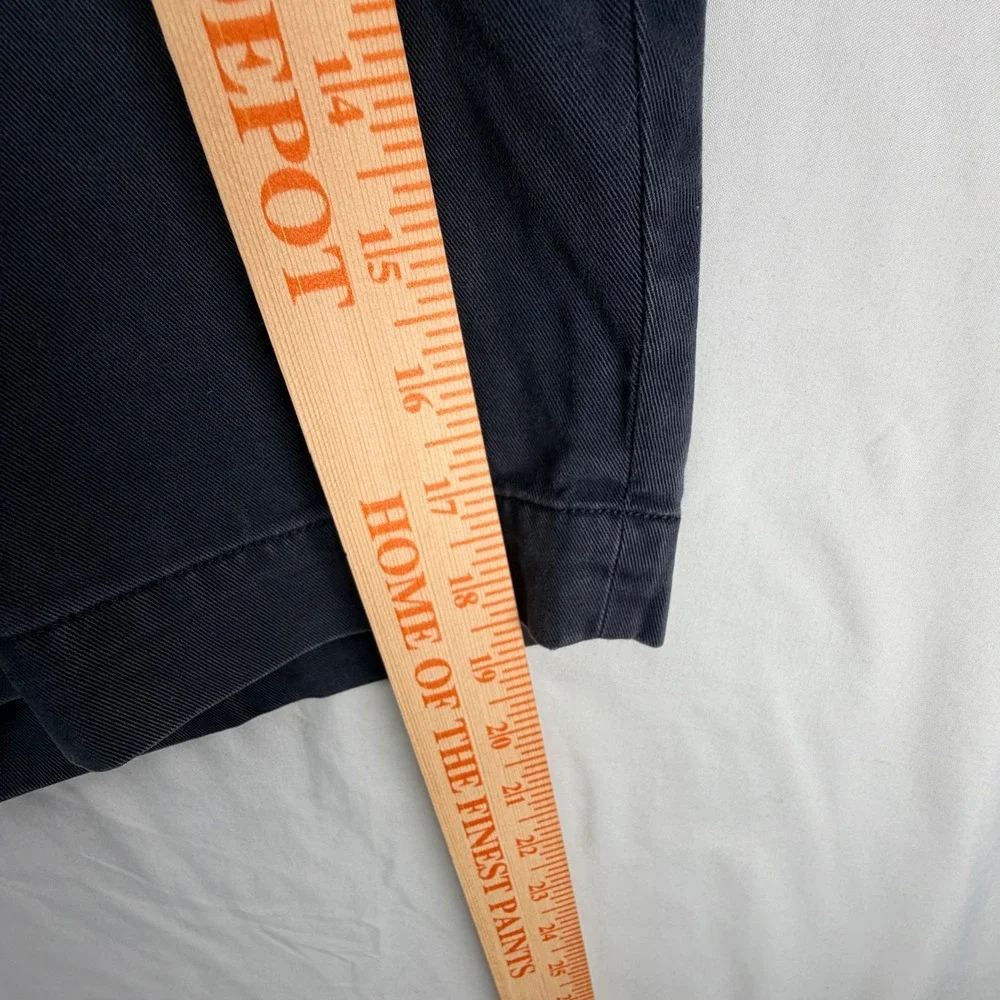Polo Ralph Lauren Mens Navy Blue Chino Shorts Size 36 Flat Front Cotton Twill